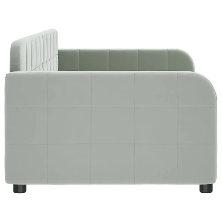 Lit de repos sans matelas gris clair 90x200 cm velours - 4