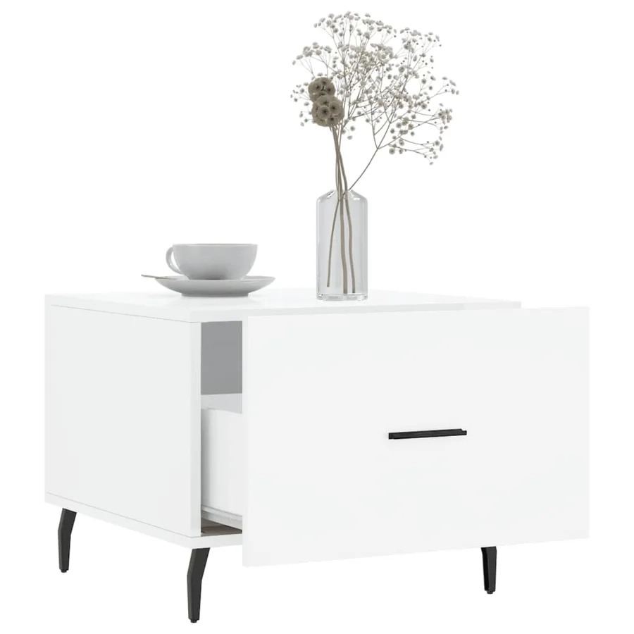 Tables basses 2 pcs blanc brillant 50x50x40cm bois d'ingénierie - 4
