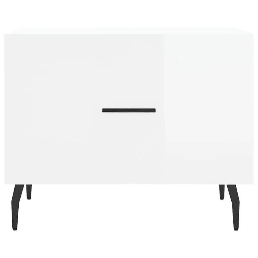 Tables basses 2 pcs blanc brillant 50x50x40cm bois d'ingénierie - 6