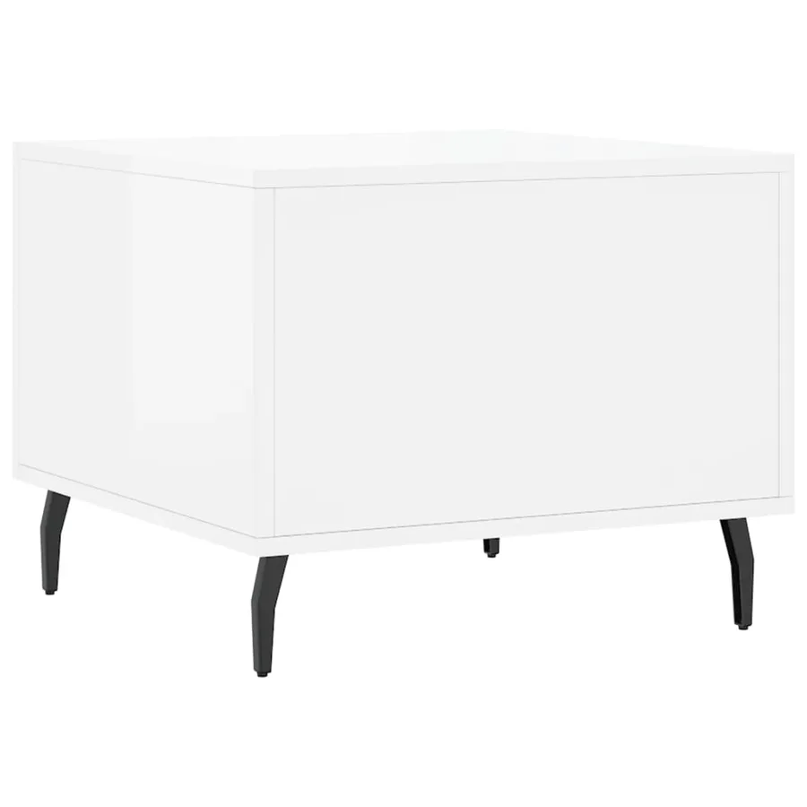 Tables basses 2 pcs blanc brillant 50x50x40cm bois d'ingénierie - 9
