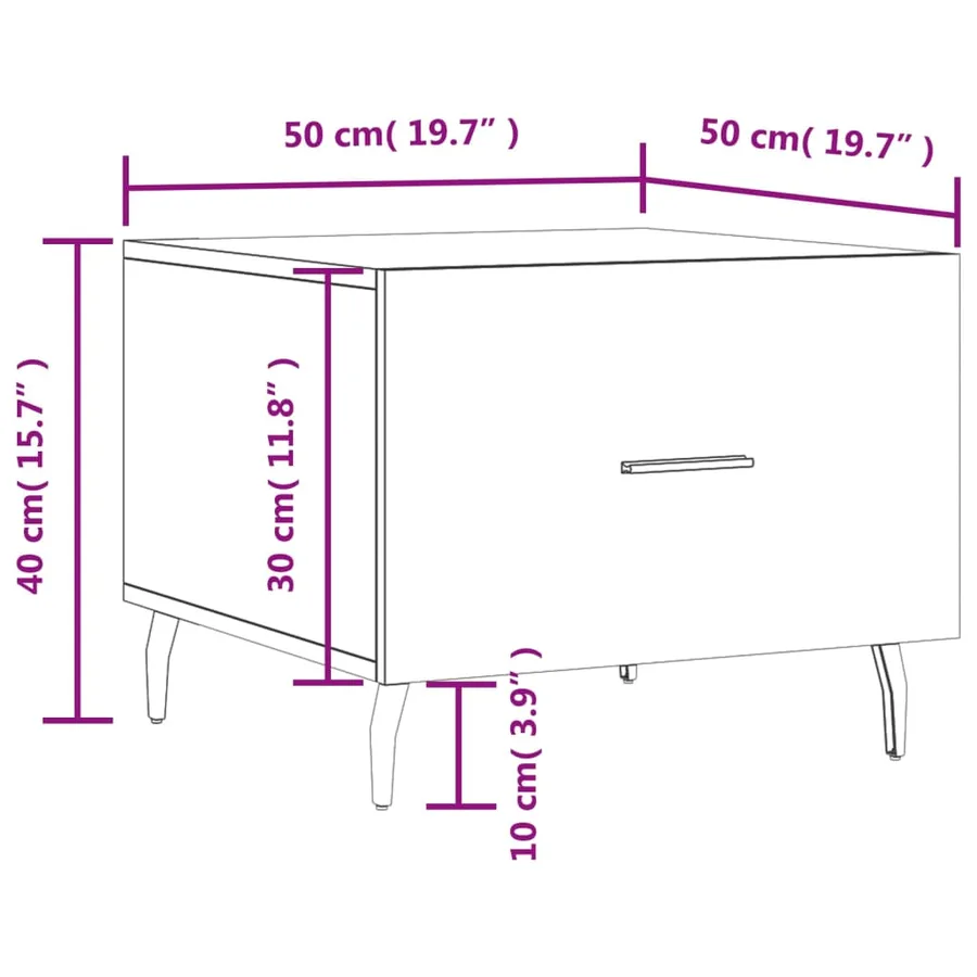 Tables basses 2 pcs noir 50x50x40 cm bois d'ingénierie - 13