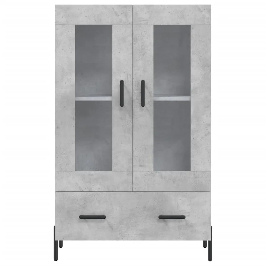 Buffet haut gris béton 69,5x31x115 cm bois d'ingénierie - 6