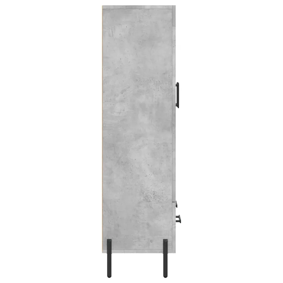 Buffet haut gris béton 69,5x31x115 cm bois d'ingénierie - 7