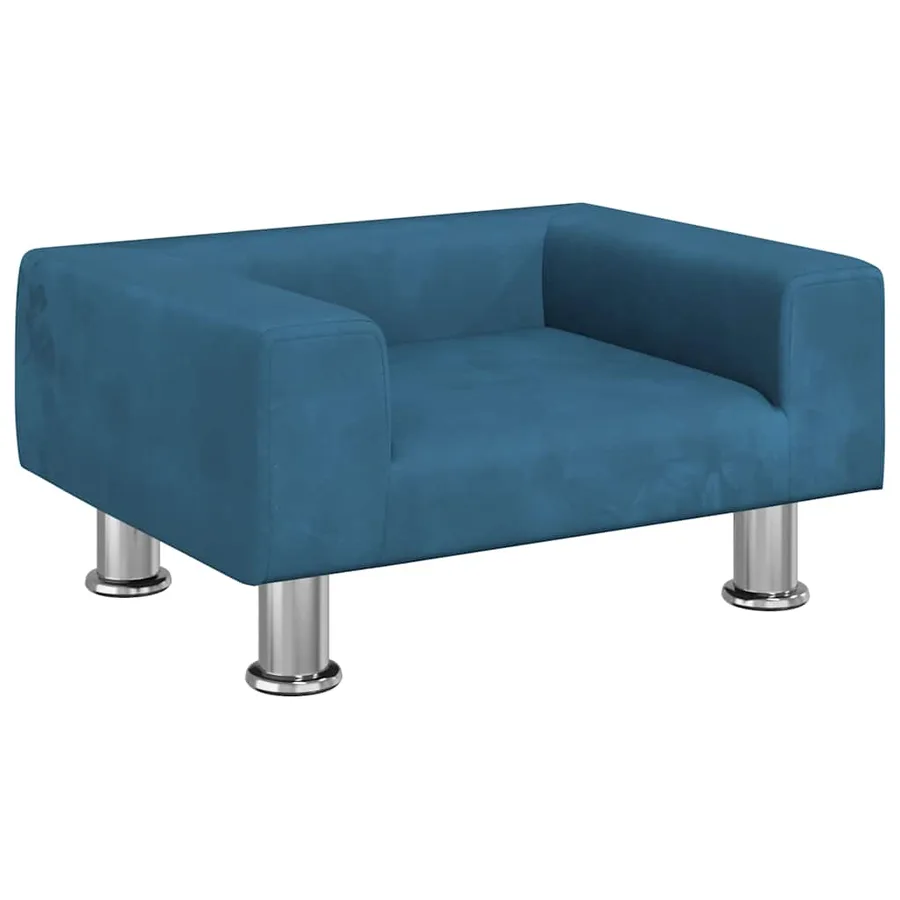 Lit pour chien bleu 50x40x26,5 cm velours - 2