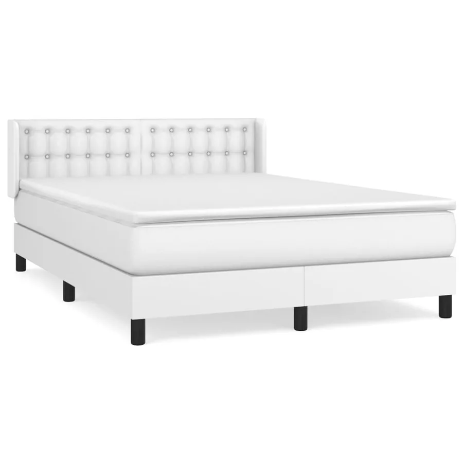 Sommier à lattes de lit avec matelas Blanc 140x200cm Similicuir - 2
