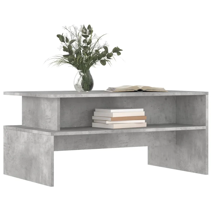 Table basse gris béton 90x55x42,5 cm bois d'ingénierie - 3