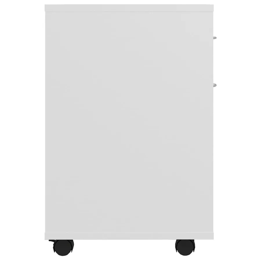 Armoire à roulettes Blanc 45x38x54 cm Bois d’ingénierie - 5