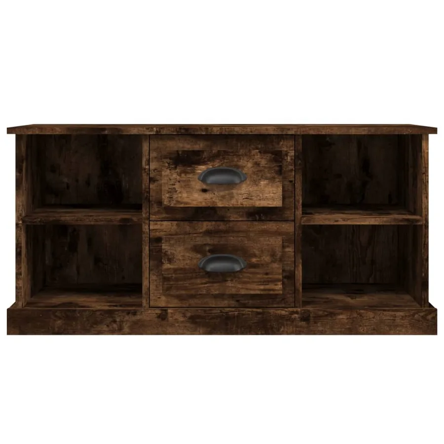 Meuble TV chêne fumé 99,5x35,5x48 cm bois d'ingénierie - 6