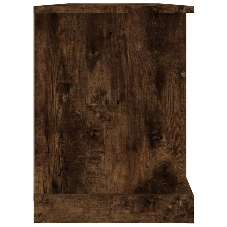 Meuble TV chêne fumé 99,5x35,5x48 cm bois d'ingénierie - 7