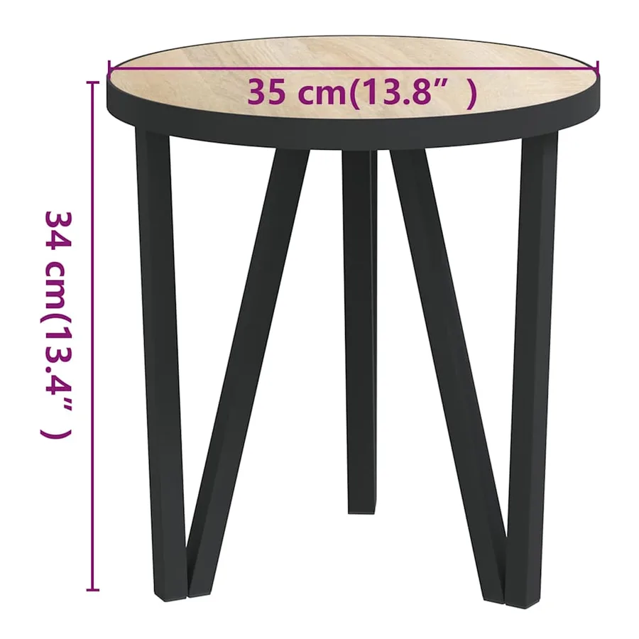 Table à thé Chêne Sonoma Ø35 cm MDF - 5