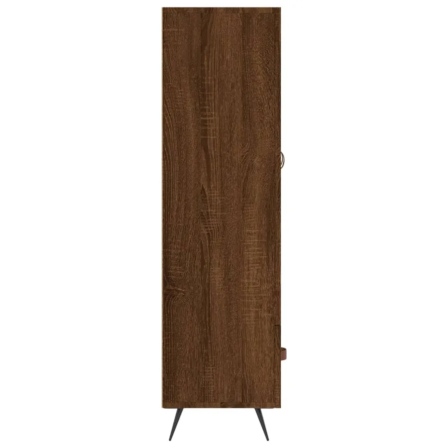 Buffet haut chêne marron 69,5x31x115 cm bois d'ingénierie - 7