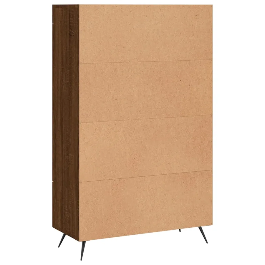 Buffet haut chêne marron 69,5x31x115 cm bois d'ingénierie - 8