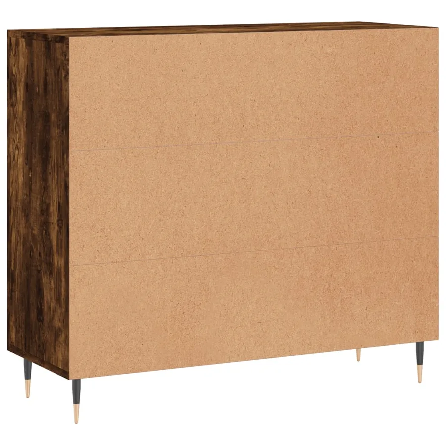 Buffet chêne fumé 90x34x80 cm bois d'ingénierie - 8