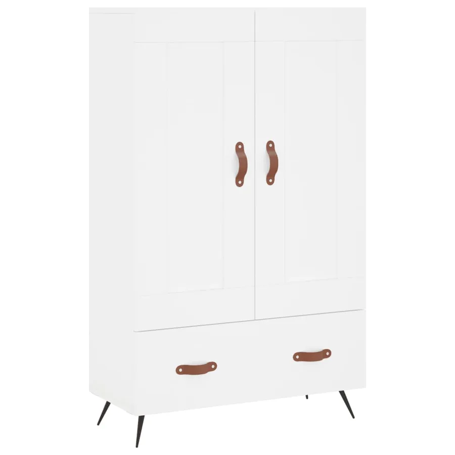 Buffet haut blanc 69,5x31x115 cm bois d'ingénierie - 2