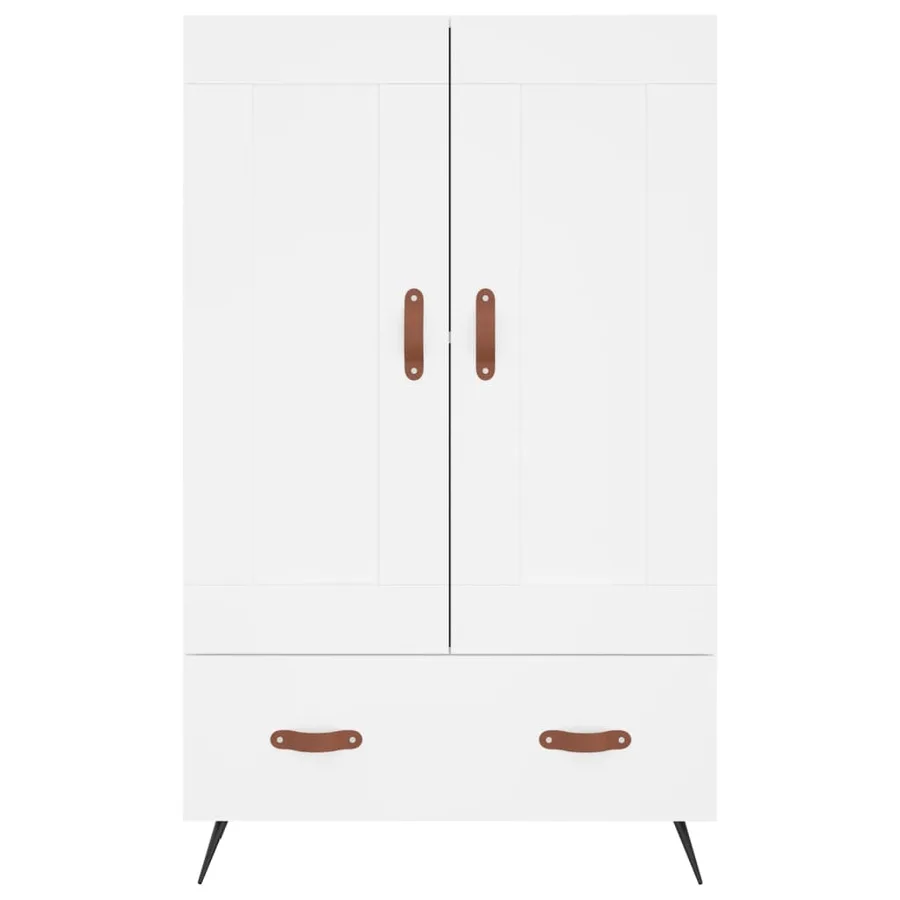 Buffet haut blanc 69,5x31x115 cm bois d'ingénierie - 5