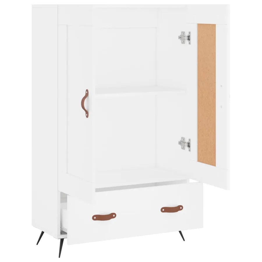 Buffet haut blanc 69,5x31x115 cm bois d'ingénierie - 6