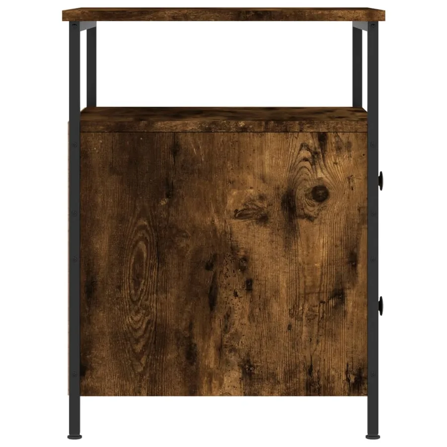 Table de chevet chêne fumé 44x45x60 cm bois d'ingénierie - 6