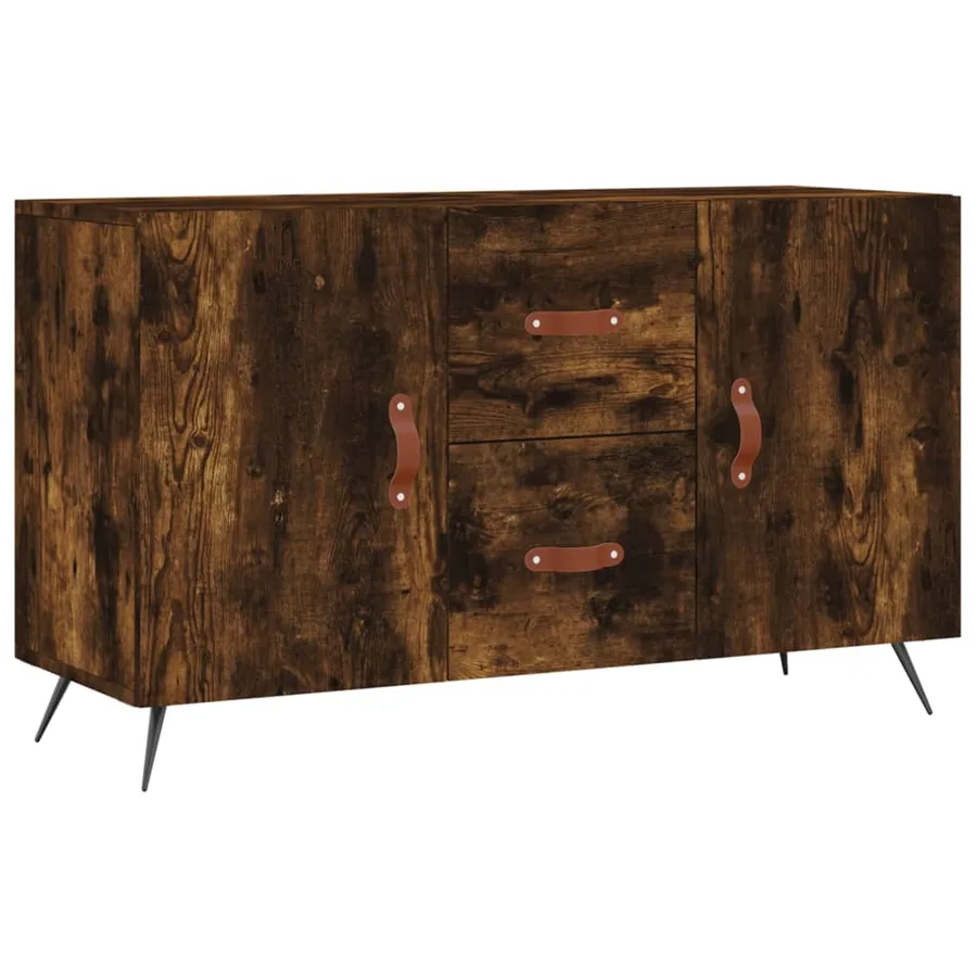 Buffet chêne fumé 100x36x60 cm bois d'ingénierie - 2