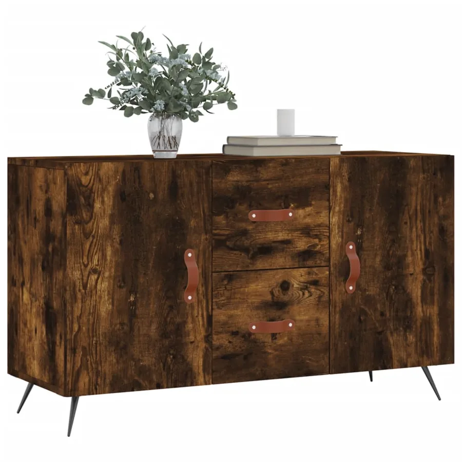 Buffet chêne fumé 100x36x60 cm bois d'ingénierie - 3