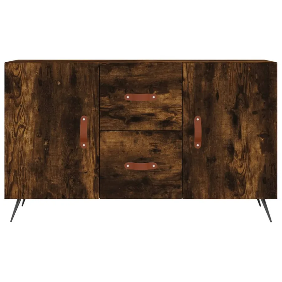 Buffet chêne fumé 100x36x60 cm bois d'ingénierie - 6