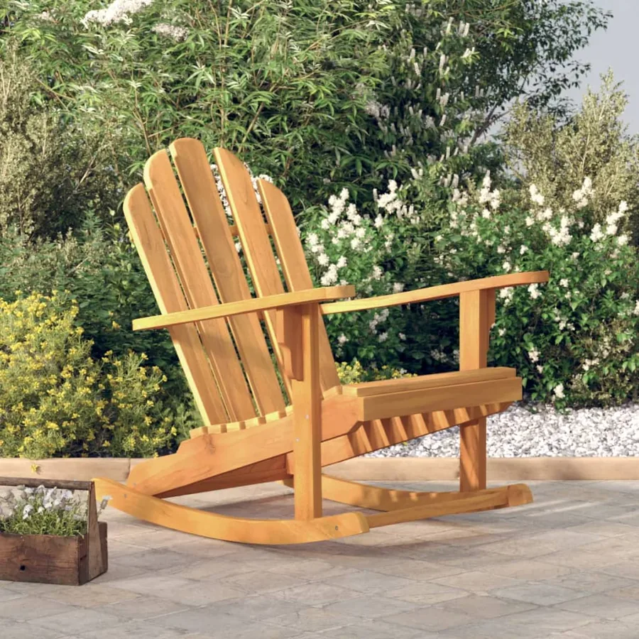 Chaise à bascule de jardin Adirondack bois de teck solide