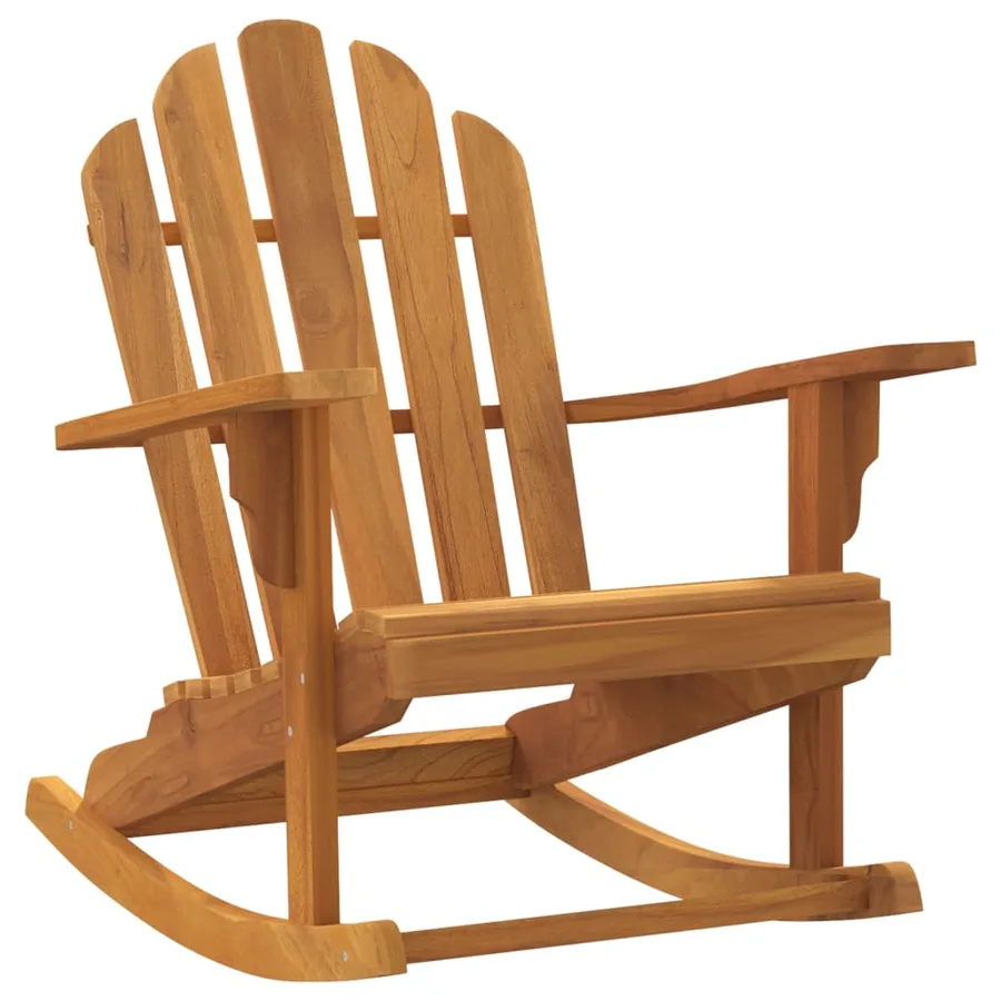 Chaise à bascule de jardin Adirondack bois de teck solide - 2