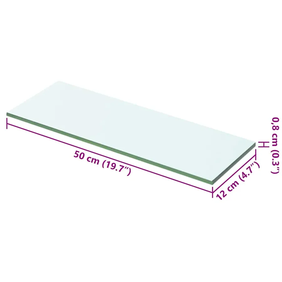 Panneaux d'étagère 2 pcs Verre Transparent 50 x 12 cm - 4