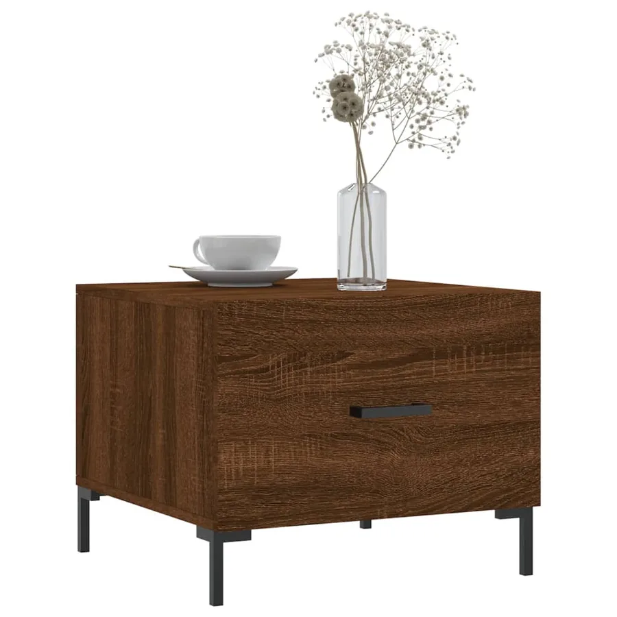 Table basse Chêne marron 50x50x40 cm Bois d'ingénierie - 3