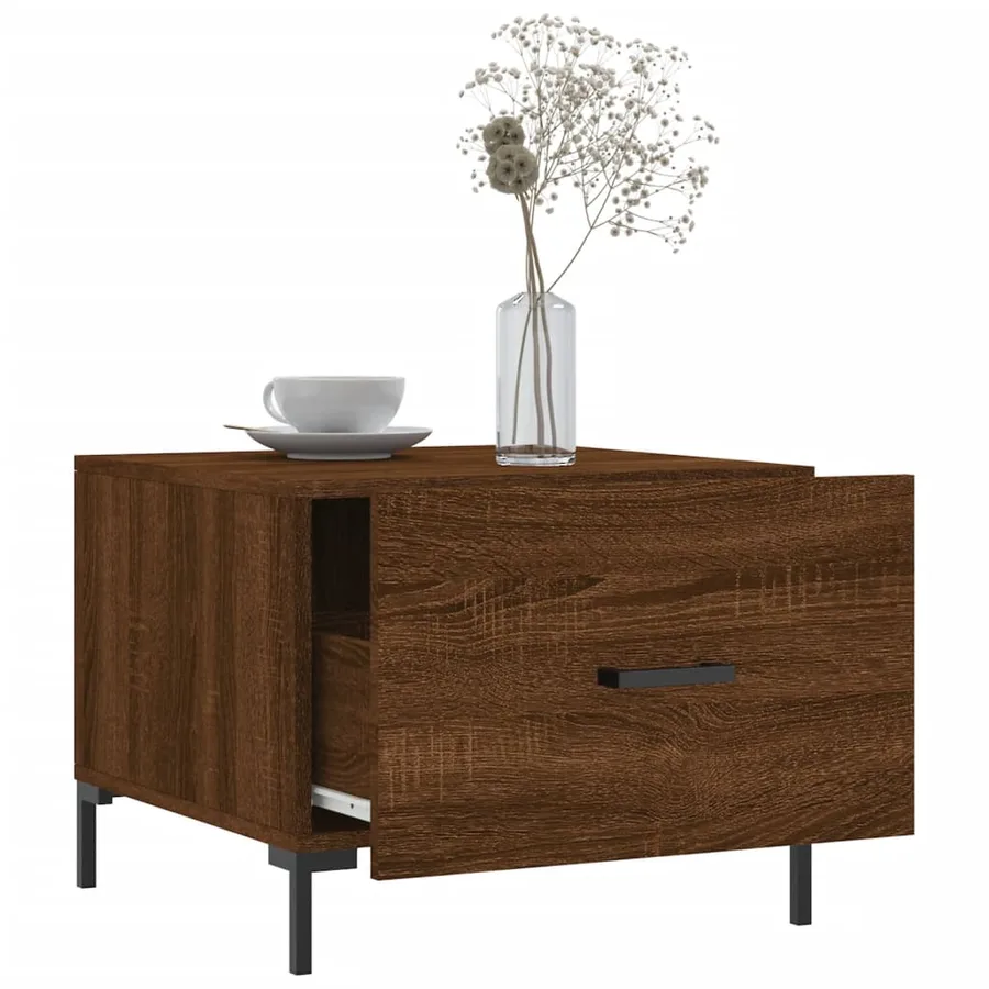 Table basse Chêne marron 50x50x40 cm Bois d'ingénierie - 4