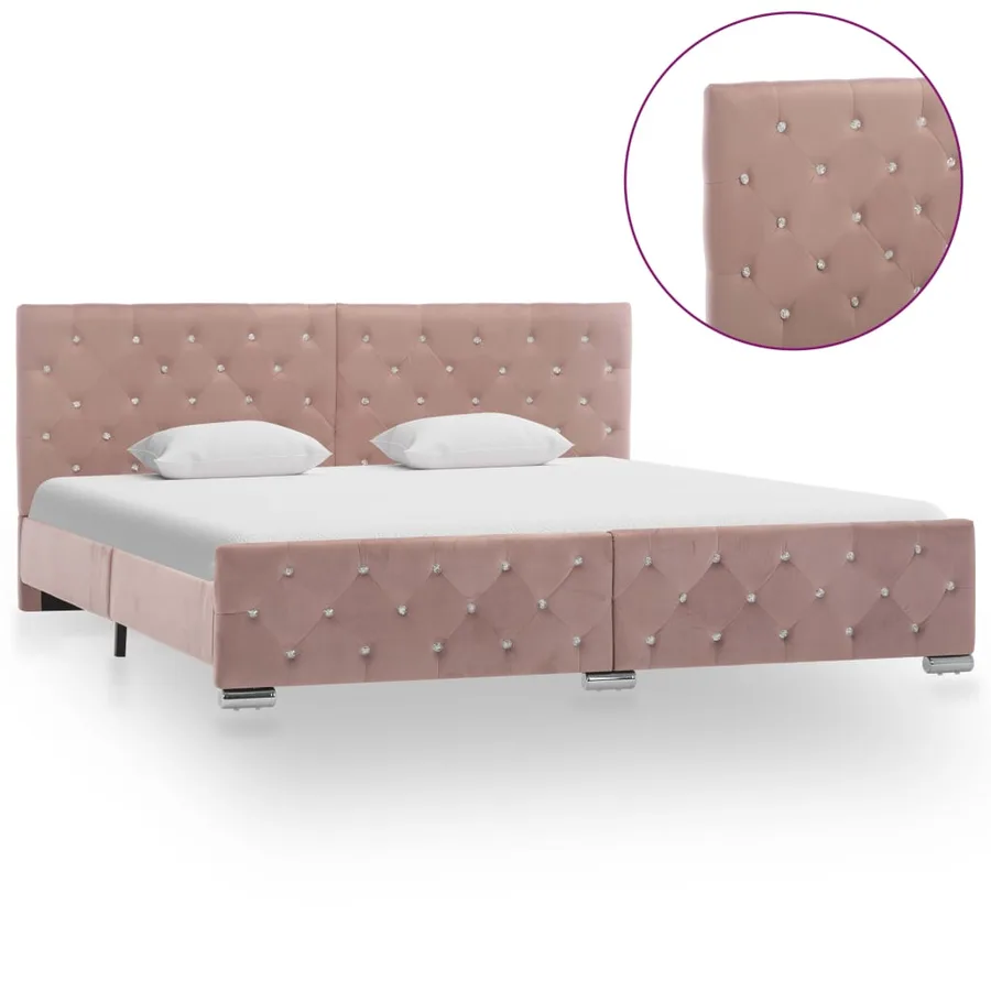 Cadre de lit sans matelas Rose Velours 180x200 cm - 3
