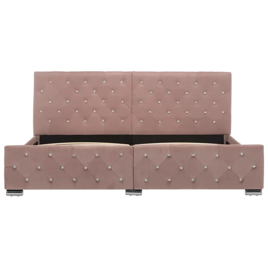 Cadre de lit sans matelas Rose Velours 180x200 cm - 4