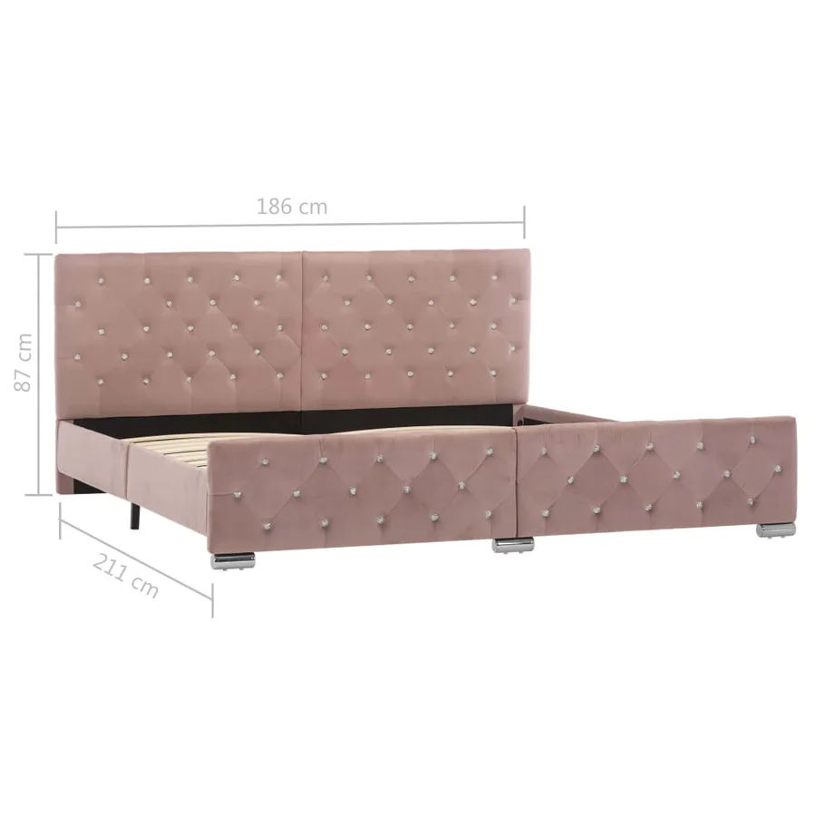 Cadre de lit sans matelas Rose Velours 180x200 cm - 8
