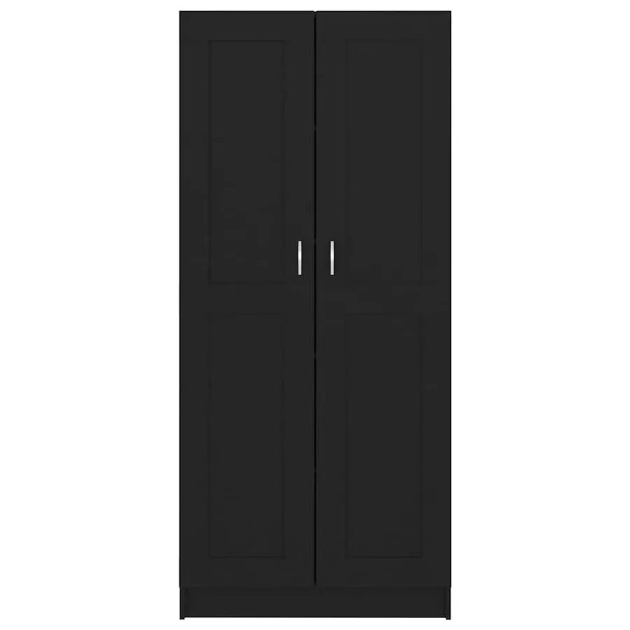 Bibliothèque Noir 82,5x30,5x185,5 cm Bois d'ingénierie - 5