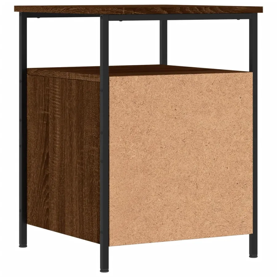 Table de chevet chêne marron 44x45x60 cm bois d'ingénierie - 5