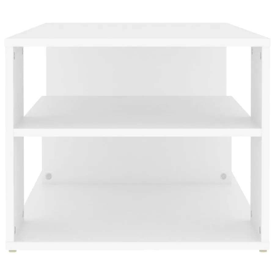 Table basse blanc 100x50x40 cm bois d'ingénierie - 5
