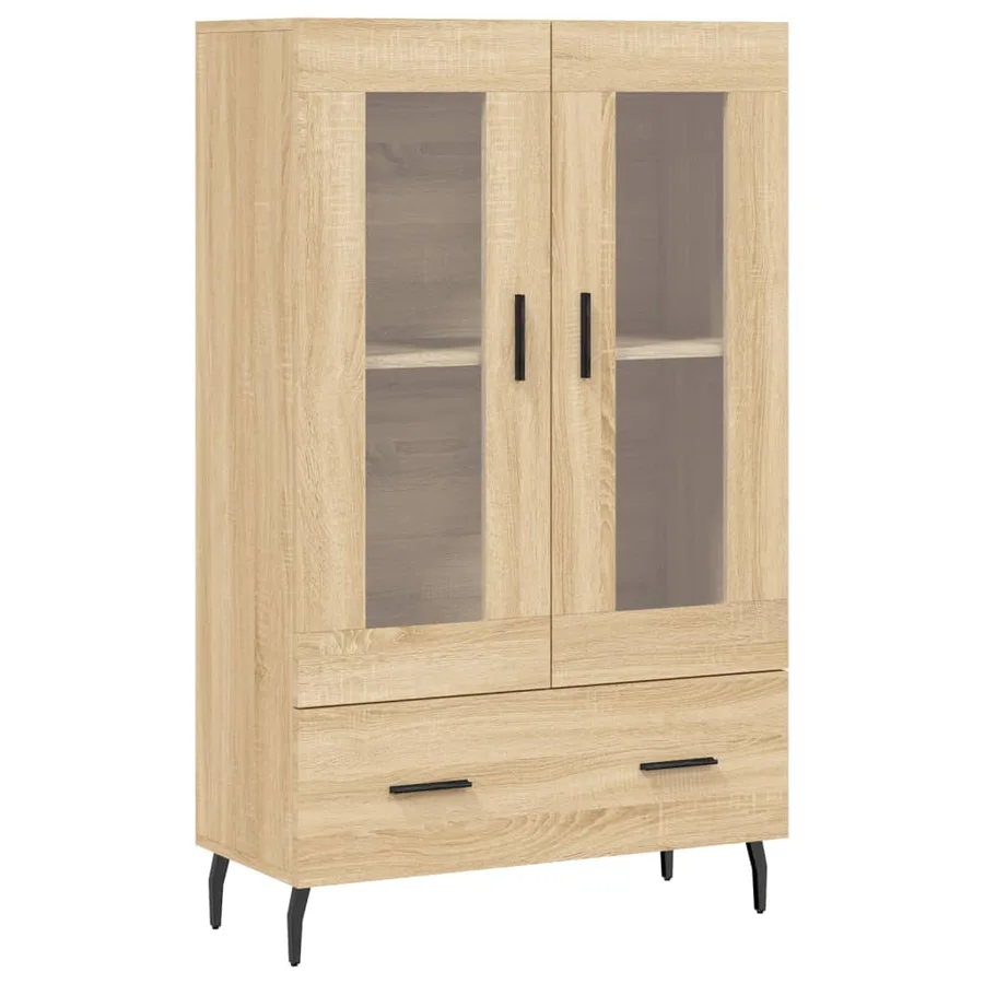Buffet haut chêne sonoma 69,5x31x115 cm bois d'ingénierie - 2