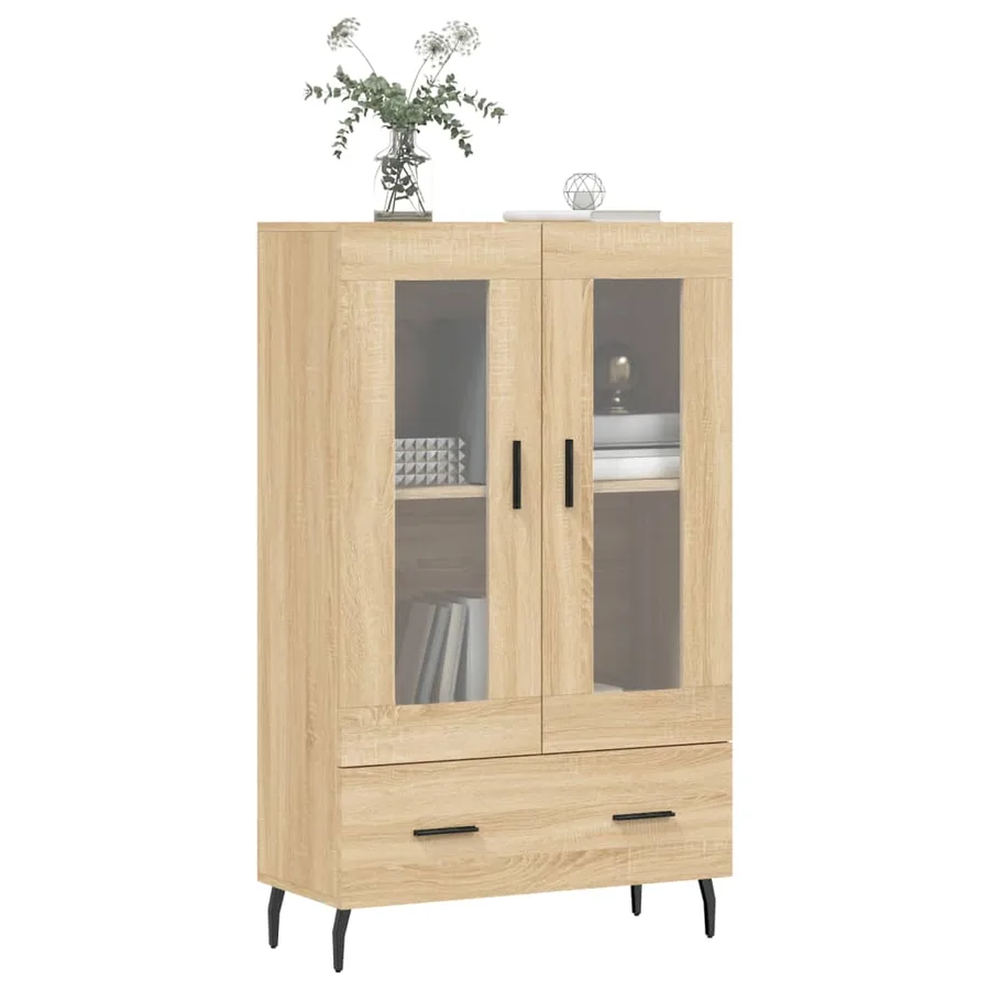 Buffet haut chêne sonoma 69,5x31x115 cm bois d'ingénierie - 3