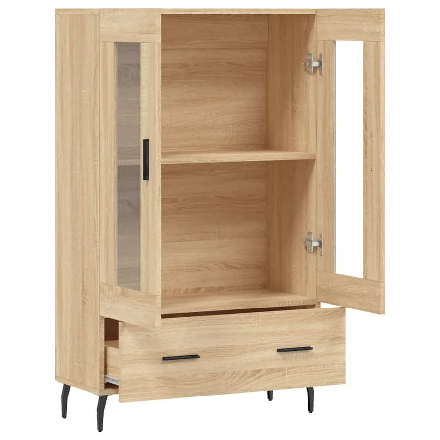 Buffet haut chêne sonoma 69,5x31x115 cm bois d'ingénierie - 5