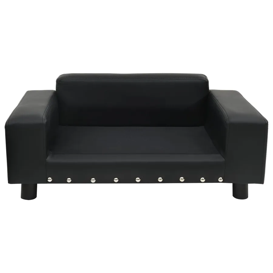 Canapé pour chien Noir 81x43x31 cm Peluche et similicuir - 2