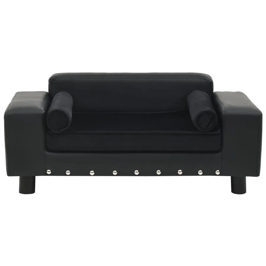 Canapé pour chien Noir 81x43x31 cm Peluche et similicuir - 3