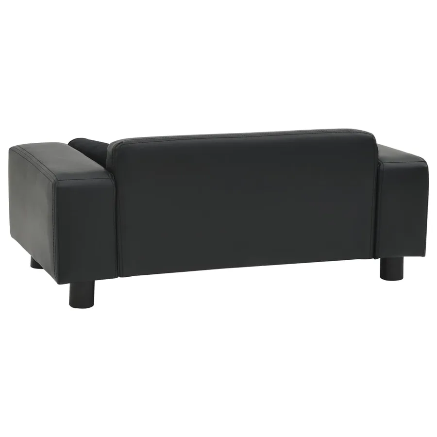 Canapé pour chien Noir 81x43x31 cm Peluche et similicuir - 4