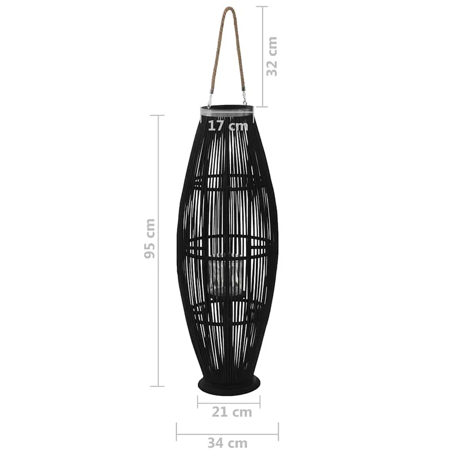 Bougeoir suspendu Bambou Noir 95 cm - 5