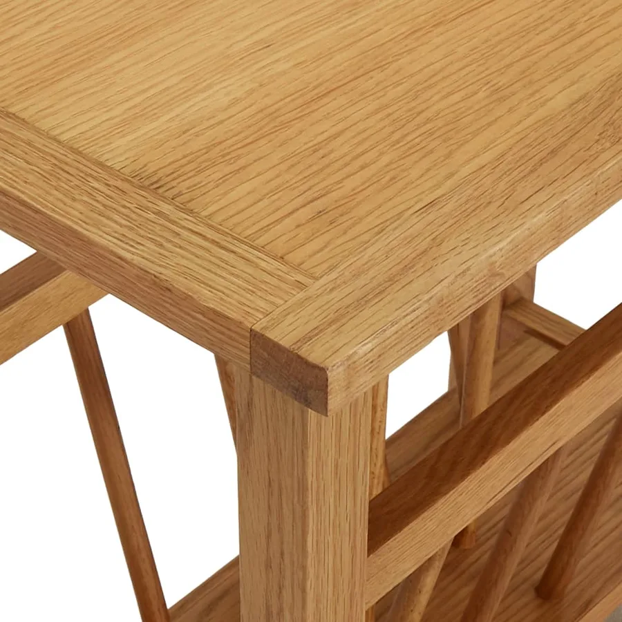 Table à revues 45x27x42 cm Bois de chêne solide - 5