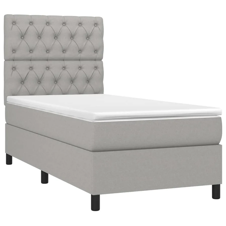 Sommier à lattes de lit avec matelas et LED Gris clair 80x200cm - 3