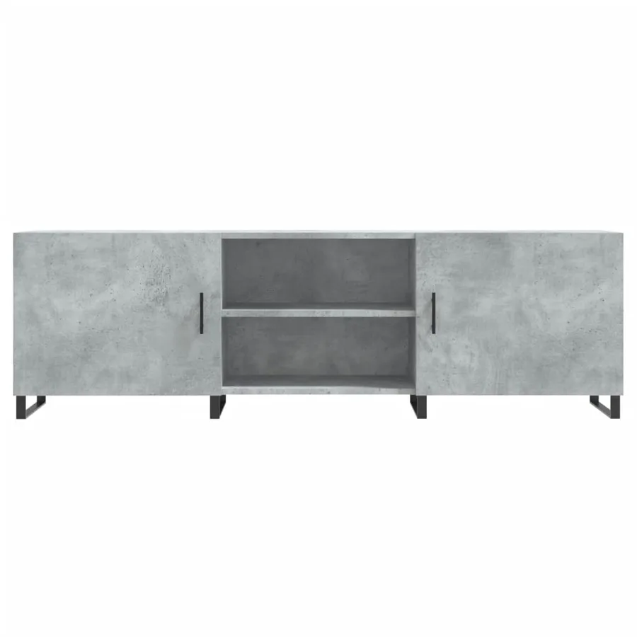 Meuble TV gris béton 150x30x50 cm bois d'ingénierie - 5