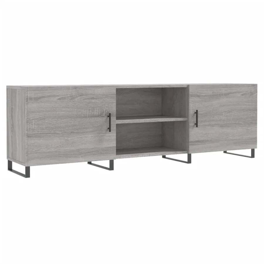 Meuble TV sonoma gris 150x30x50 cm bois d'ingénierie - 2