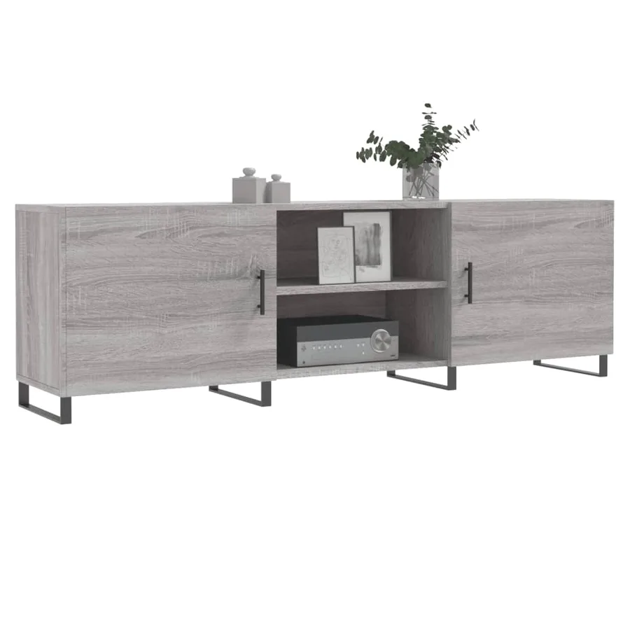 Meuble TV sonoma gris 150x30x50 cm bois d'ingénierie - 3
