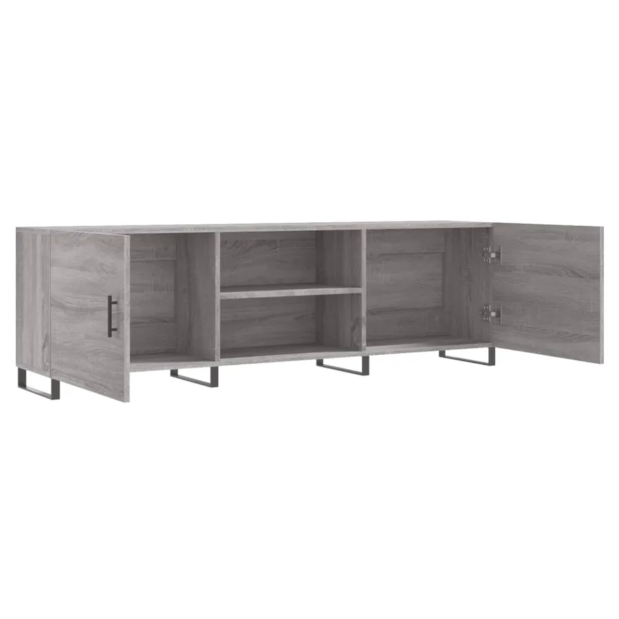 Meuble TV sonoma gris 150x30x50 cm bois d'ingénierie - 6