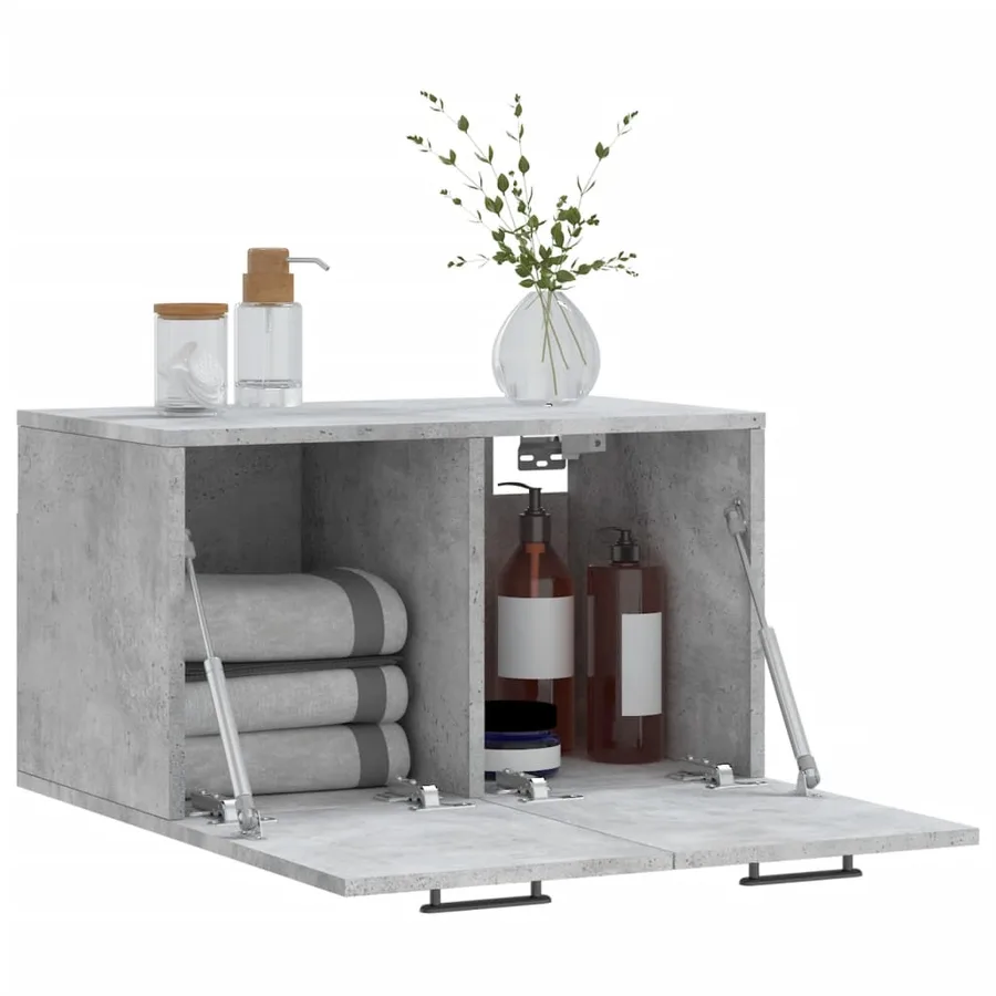 Armoire murale Gris béton 60x36,5x35 cm Bois d'ingénierie - 4