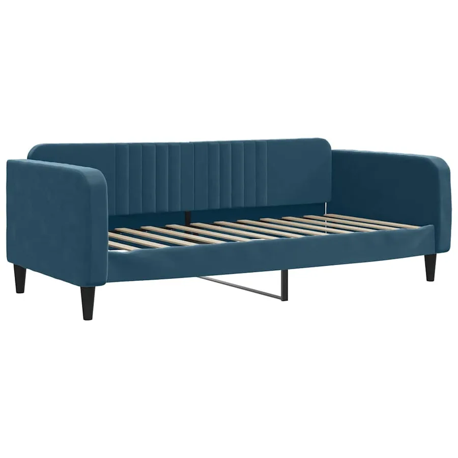 Lit de repos sans matelas bleu 90x200 cm velours - 2